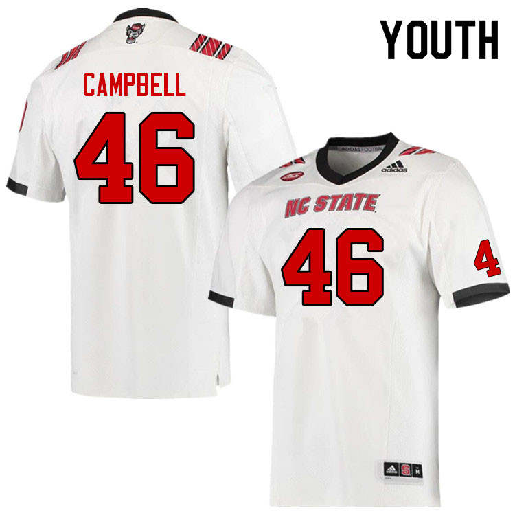 Youth #46 Nick Campbell NC State Wolfpack College Football Jerseys Sale-White